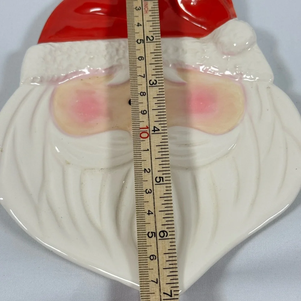 Vintage Santa Claus Ceramic Christmas Plate